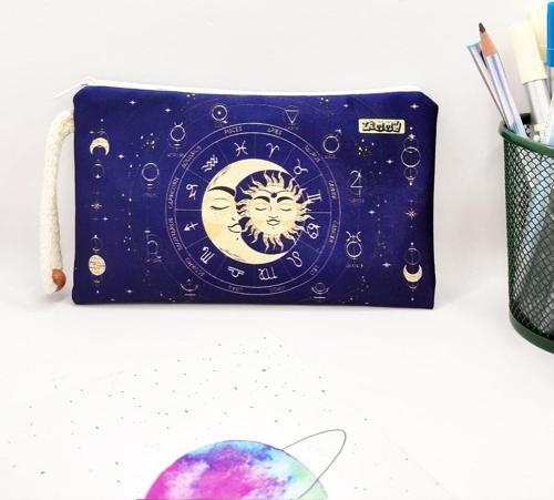 Tarot Desenli Kalem Kutusu Yıkanabilir Bez Kalemlik