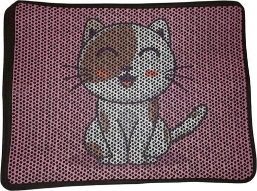Büyük Elekli Çift Katlı Kedi Kumu Paspası 75X59 cm Desenli No:11