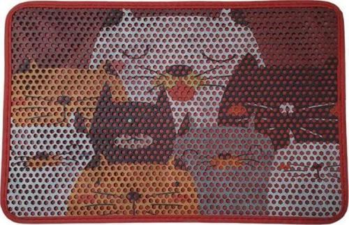Elekli Çift Katlı Kedi Kumu Paspası 60X45 cm Desenli 1