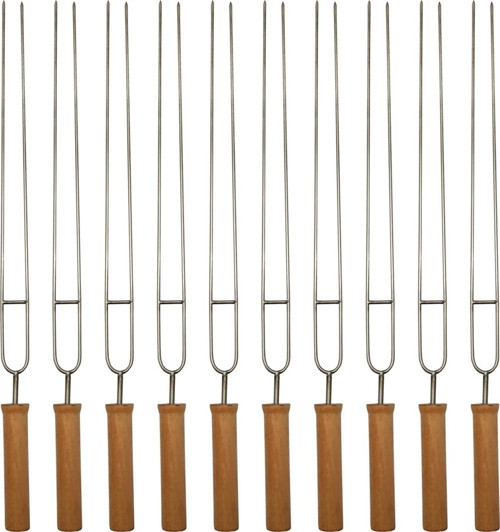 Çatal Uçlu Barbekü Mangal Şişi (62 cm) - 10 Adet