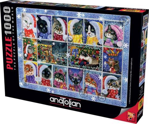 1000 Parçalık Puzzle - Yeni Yıl Kedileri 1103