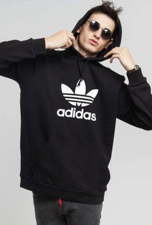 Originals TREFOIL Erkek Siyah Kapüşonlu sweatshirt