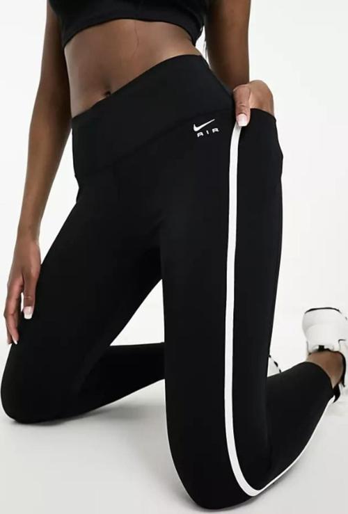 Air Fast Dri-FIT 7/8 File Detaylı Kadın Siyah Tayt