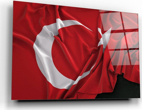 Türk Bayrağı Cam Tablo | Hediyelik, Dekoratif, Ofis, Mutfak