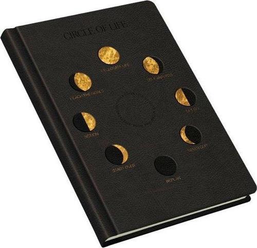 Circle Of Life Çizgili İp Dikiş Deri Kapak Butik Defter