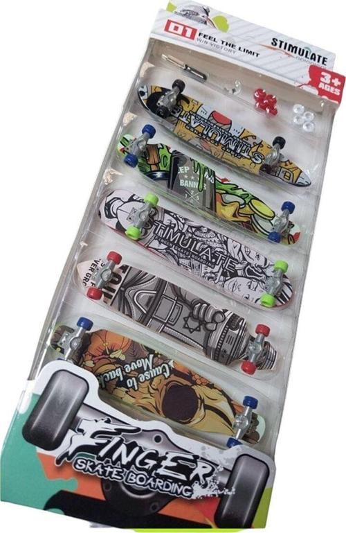5 Li Parmak Kaykay Başlangıç Seti Skatebord 36 Pcs Söktak Anahtarlı Yedek Tekerler Tornavida