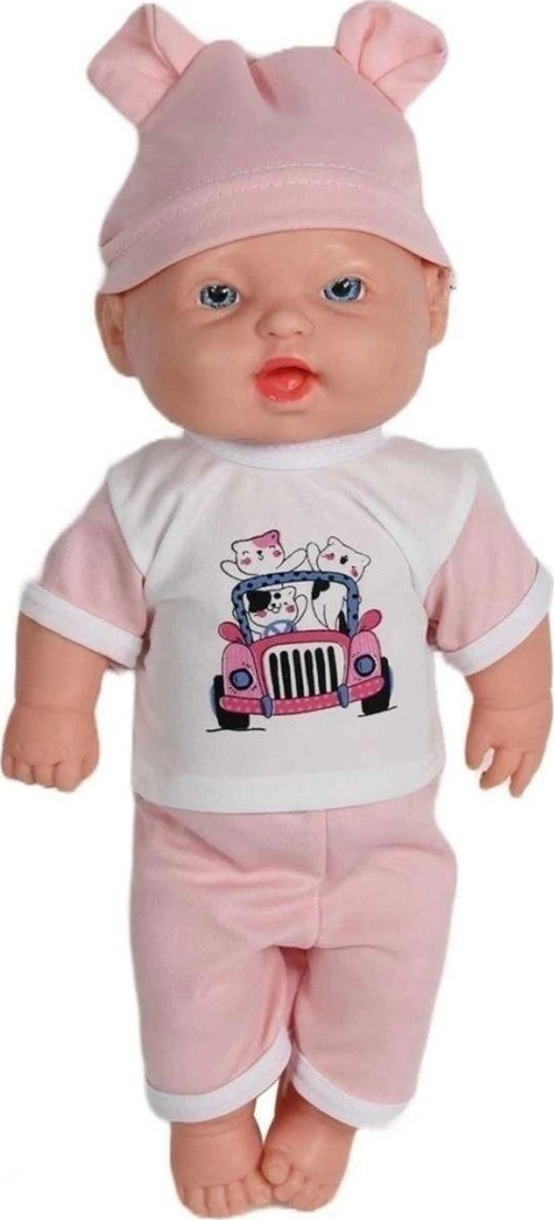 Sevimli Asya Bebek - Şapkalı Kel Et Bebek 35 Cm