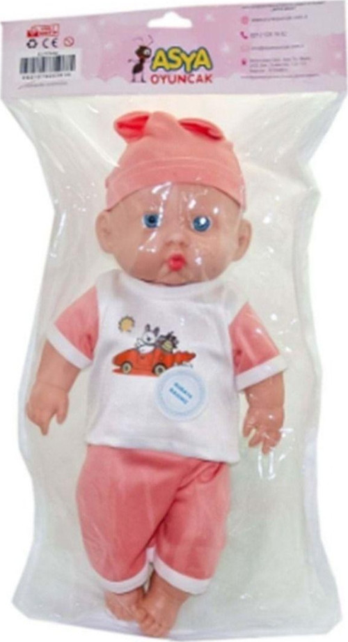 Türkçe Konuşan Sesli Sevimli Kel Şapkalı Asya Bebek 35 Cm