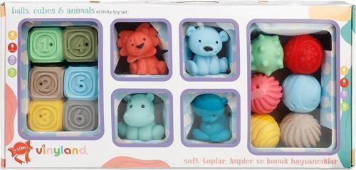 Vinyland 16'Lı Aktivite Oyuncak Seti - Balls Cubes Animals Activity Toy Set