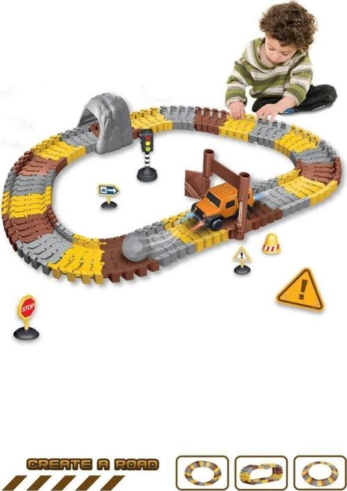 96 Parça İnşaat Temalı Hareketli Raylar Araçlı İnşaat Tracks