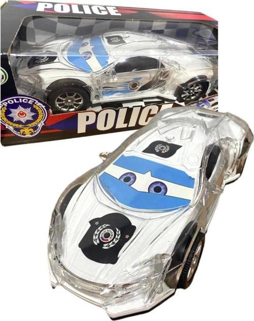 Pilli Sesli Ve Işıklı Çarp Dön Polis Yarış Arabası