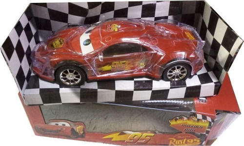 Pilli Sesli Ve Işıklı Şimşek Mcqueen Kırmızı Yarış Arabası