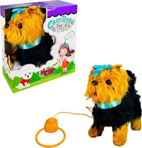 Kumandalı Yürüyen Sevimli Fiyonklu Peluş Köpek, Sesli Hareketli Kumandalı Oyuncak Köpek