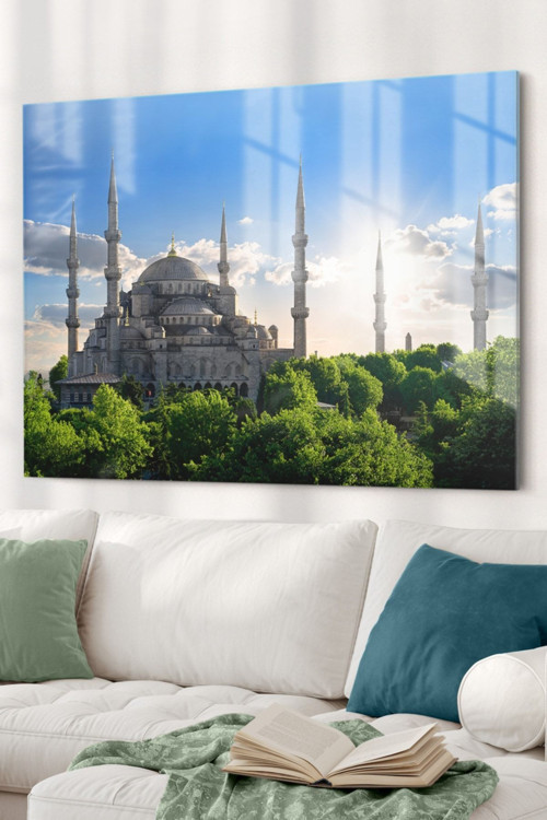 Sultan Ahmet Camii| Dini Temalı Cam Tablo | Hediyelik, Dekoratif, Ofis, Mutfak