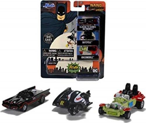 , 253211001, Batman 3'Lü Paket B Nano Arabalar, Araç, 4 Cm, 1:65 Ölçekli