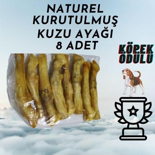 Naturel Köpek Ödülü Kurutulmuş Kuzu Ayak Paça 8 Li Ekonomik Paket