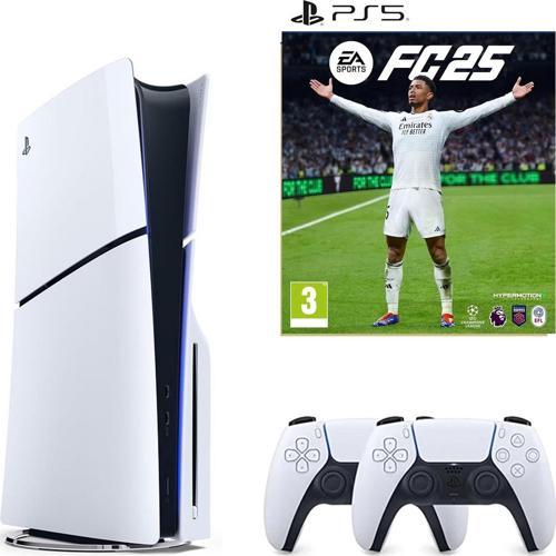 Playstation 5 Slim CD Edition Oyun Konsolu - 2. DualSense PS5 Kol + Fifa FC 25 PS5 Oyun (İthalatçı Garantili)