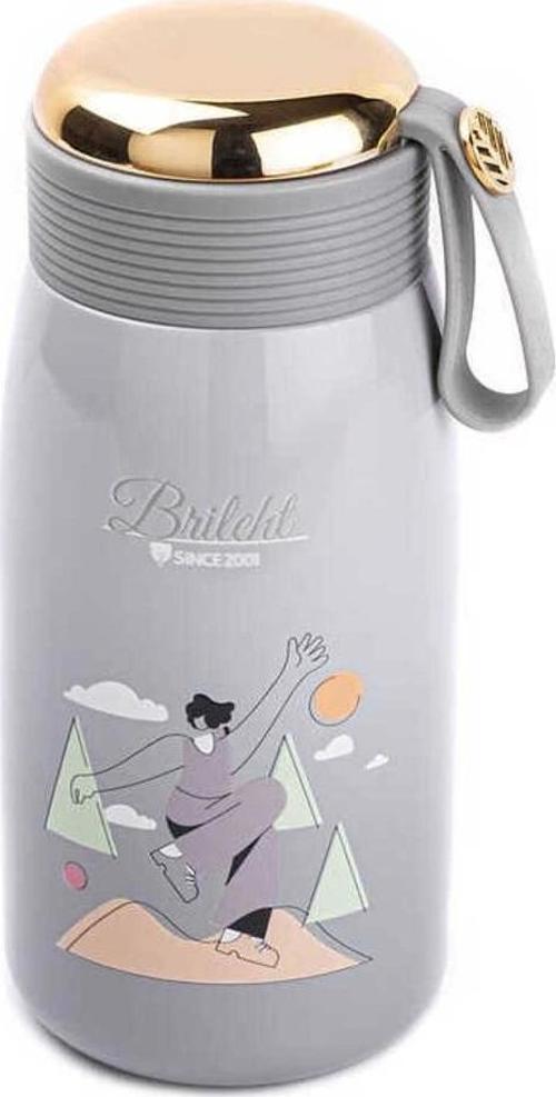 OKADI GRİ DESENLİ PASLANMAZ ÇELİK TERMOS 320ML