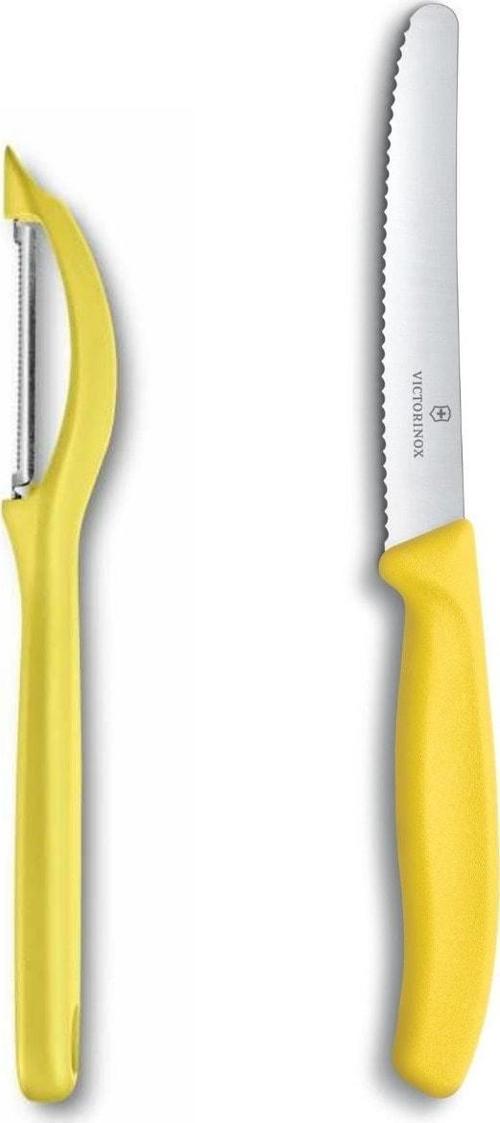 Sarı 7.6075.8 Dik Soyacak & 6.7836.L118 11 cm. Tırtıklı Bıçak