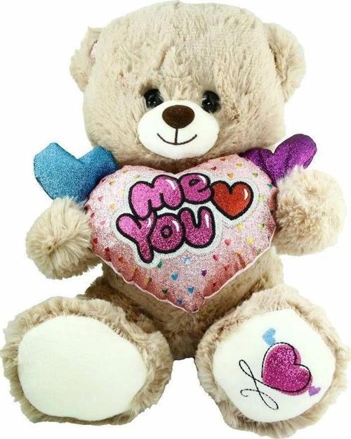 PJH2322 Peluş Kalpli Ayı 30 cm