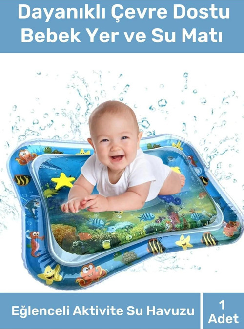 Dayanıklı Sızdırmaz Bebek Aktivite Oyuncağı BPA İçermez Emekleme Zamanı Yatak Minder Su Oyun Matı