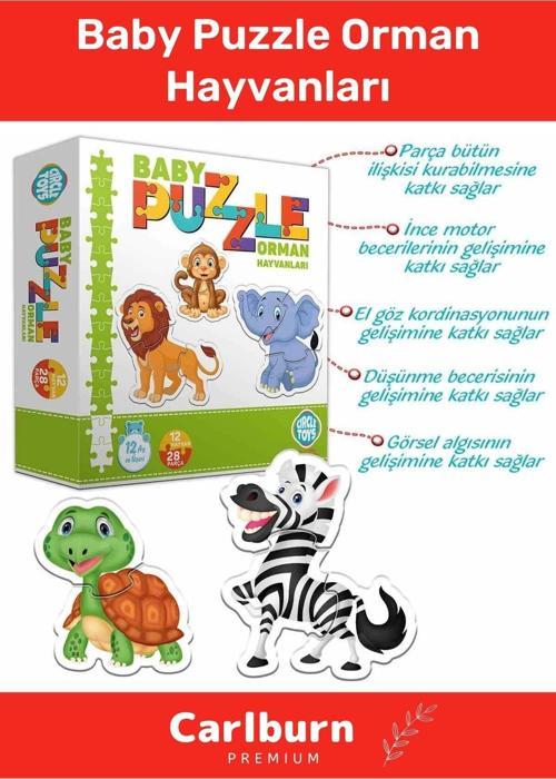 Özel Üretim Zeka Geliştirici Eğitici Çocuk El Göz Koordinasyonu Baby Puzzle Orman Hayvanları