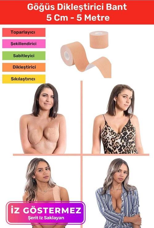 Yeni Ürün Suya Tere Dayanıklı Göğüs Kaldırıcı Dikleştirici Sabitleyici Şekillendirici Bant - 5 Metre