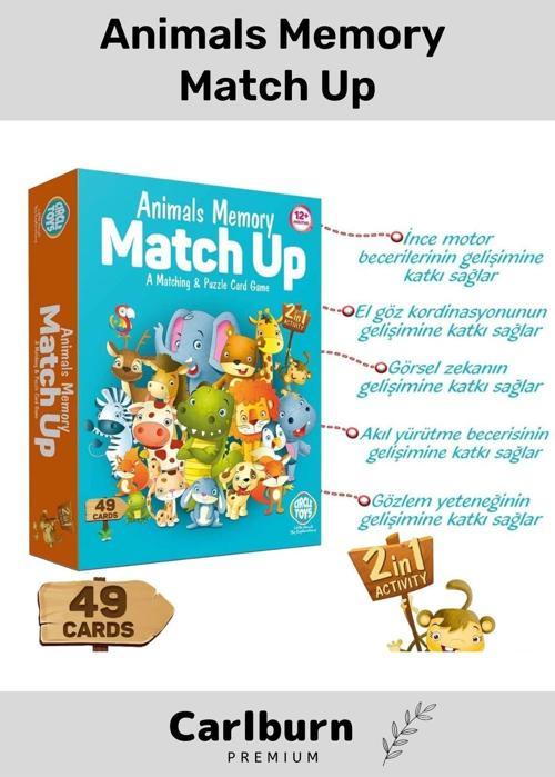 Özel Üretim Zeka Geliştirici Eğitici Çocuk El Göz Kordinasyonu Animals Memory Match Up