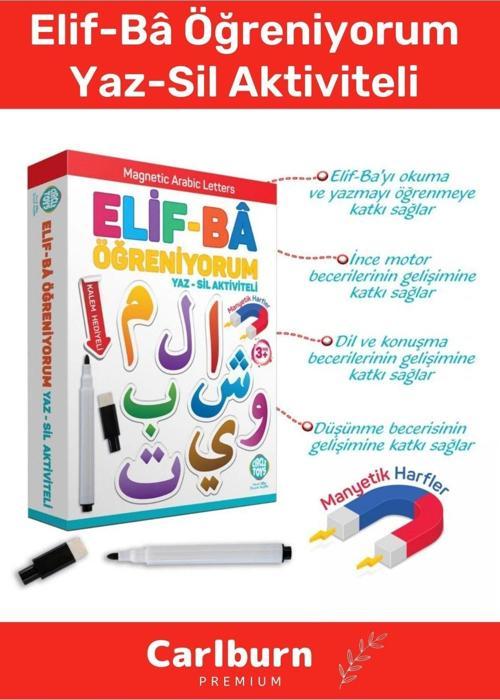 Özel Üretim Zeka Geliştirici Eğitici Manyetik Elif-Bâ Öğreniyorum Yaz-Sil Aktiviteli