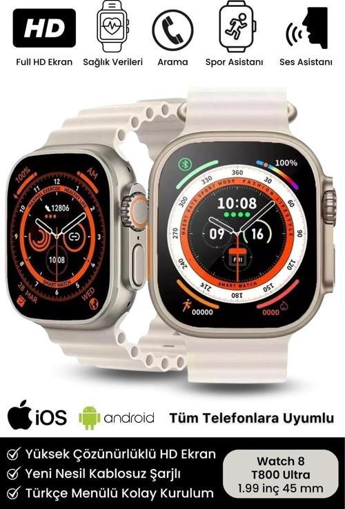 Watch 8 Ultra Series Ios Android Uyumlu Spor Sağlık Sensörlü 45mm Ultra Akıllı Saat