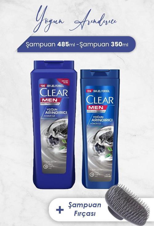 Men Şampuan Yoğun Arındırıcı 485 ml, 350 ml ve Şampuan Fırçası