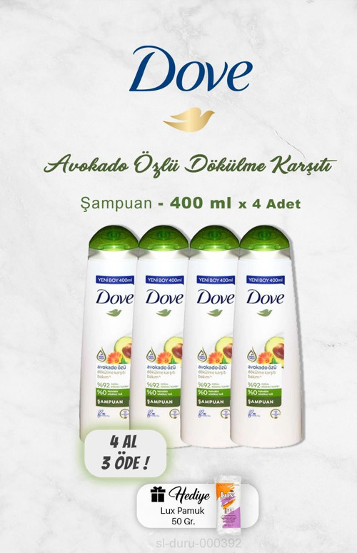 Şampuan Avokado Özlü 400 ml, Pamuk Hediyeli