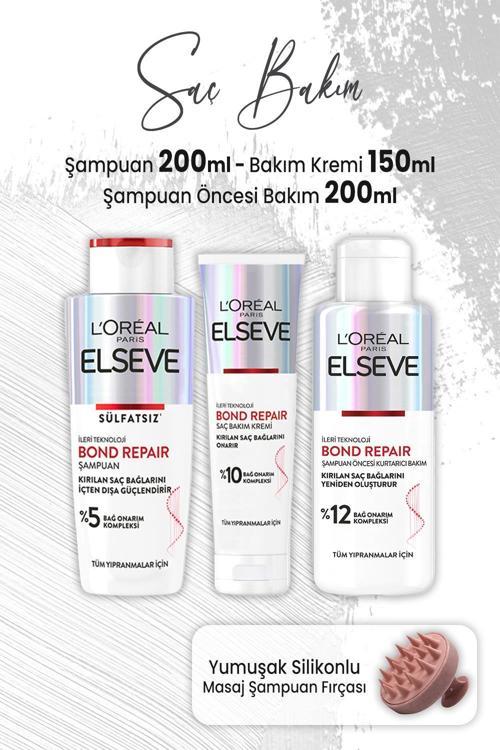 Bond Repair Saç Bakım Seti ve Masaj Şampuan Fırçası Pembe