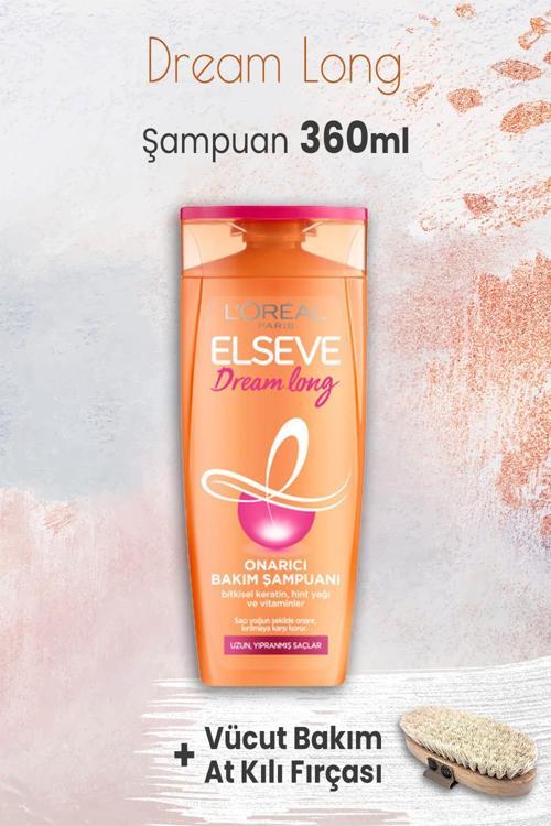 Dream Long Onarıcı Şampuan 360 ml ve Vücut Bakım At Kılı Fırçası
