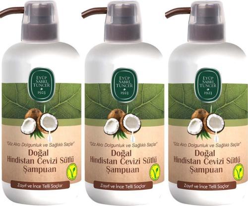 Doğal Hindistan Cevizi Sütlü Şampuan 600 ml x 3 Adet