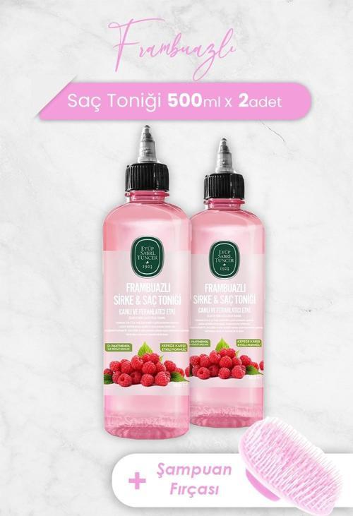 Frambuazlı Saç Toniği 500 ml x 2 Adet ve Şampuan Fırçası