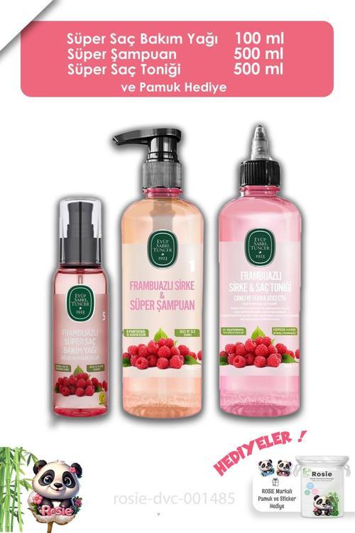 Frambuazlı Saç Yağı 100ml, Şampuan 500 ml, Tonik 500 ml ve ROSIE