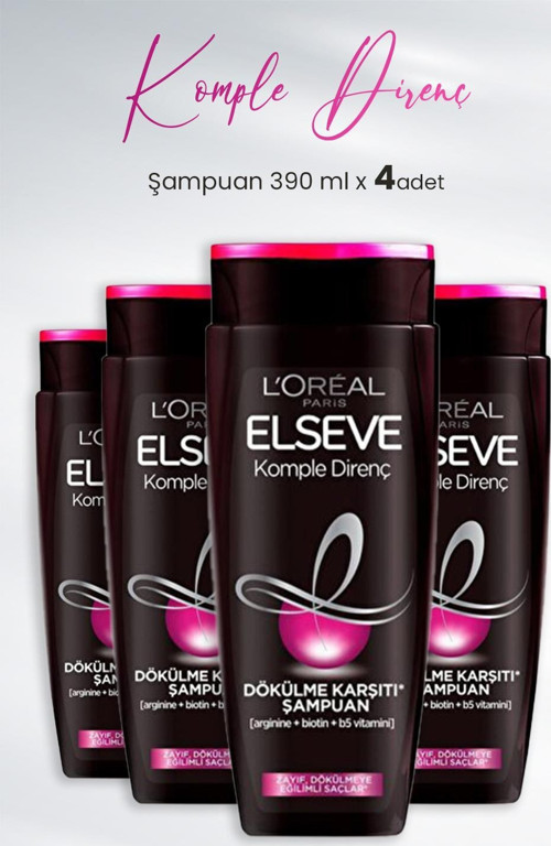 Komple Direnç Dökülme Karşıtı Şampuan 390 ml x 4 Adet