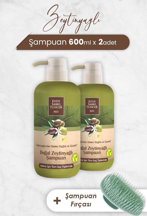 Zeytinyağlı Şampuan 600 ml x 2 Adet ve Şampuan Fırçası