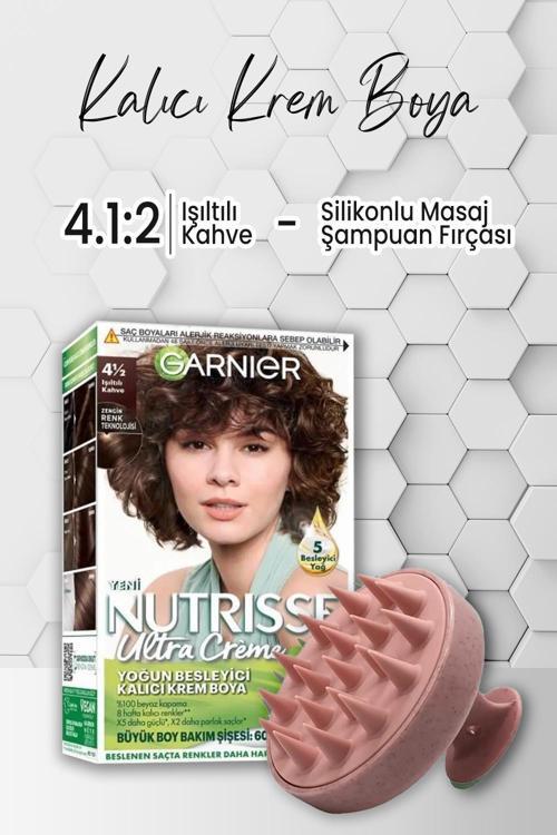 Nutrisse Besleyici Krem Saç Boyası 4 1:2 Işıltılı Kahve ve Şampuan Fırçası Pembe