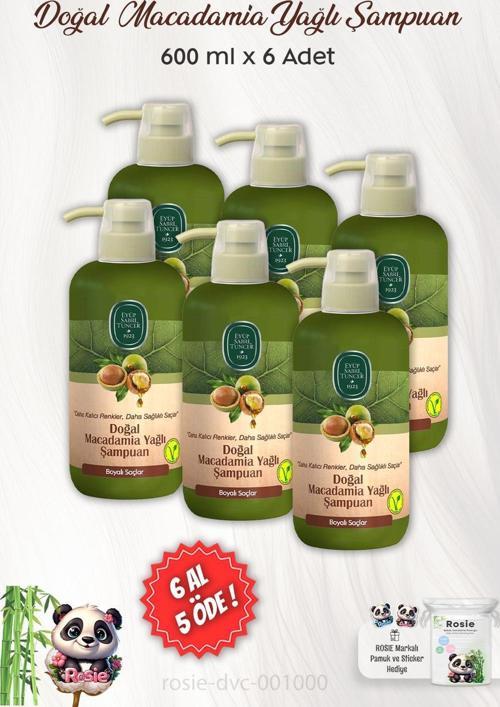 Doğal Macadamia Yağlı Şampuan 600 ml ve ROSIE