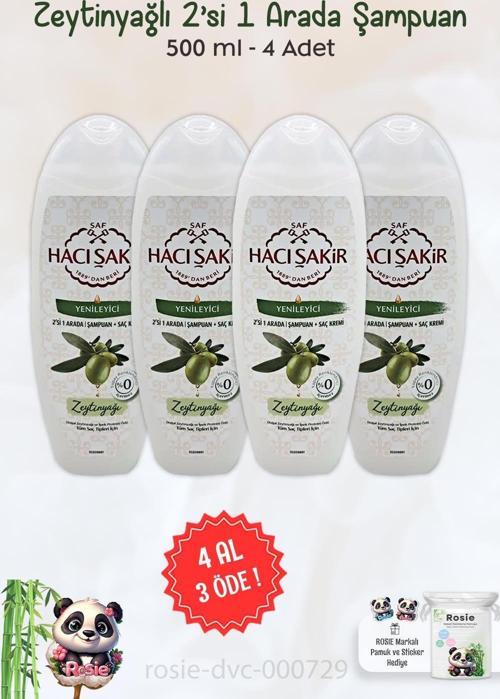 Zeytinyağlı 2si 1 Arada Şampuan Yenileyici 500 ml ve ROSIE