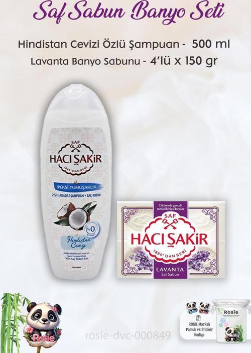 Hindistan Cevizi Şampuan 500 ml,  Lavanta Kokulu Banyo Sabunu 4 x 150 gr ve ROSIE