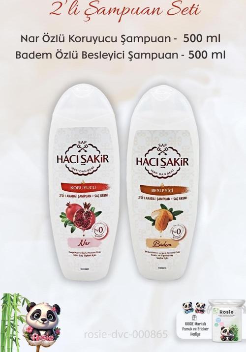 Nar 2si 1 Arada Şampuan 500 ml,  Bademli Şampuan 500 ml ve ROSIE