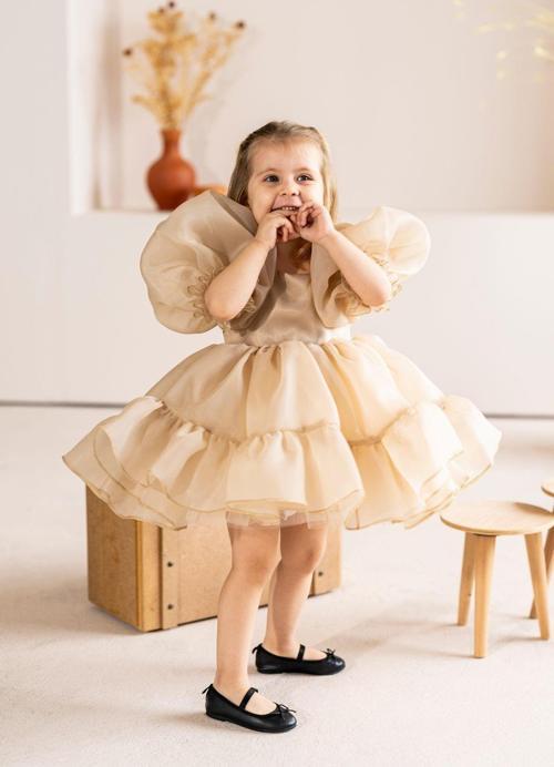 Puffy Şifon Kız Çocuk Parti Elbisesi