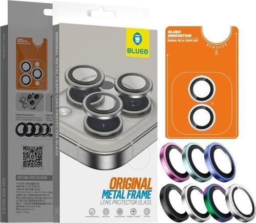 iPhone 16 ve 16 Plus Uyumlu Siyah Metal Frame Aplikatörlü Kamera Lens Camı Koruyucu