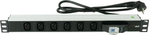 1U 19 8xC13 Soket Tipi 16A Devre Kesicili 3x2,5mm2 1,5m PDU