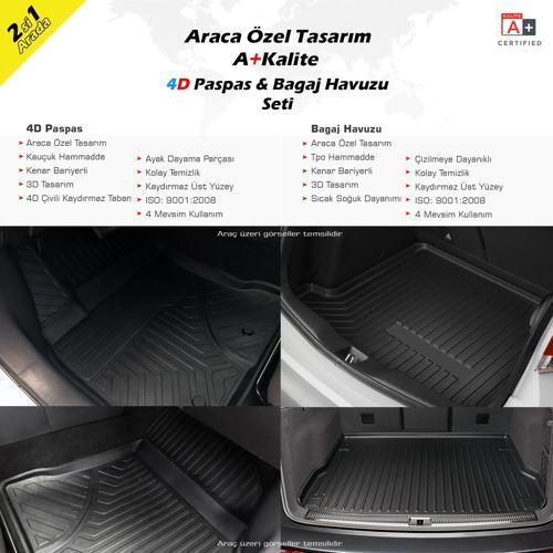 Peugeot 3008 Access 4D Havuzlu Paspas Bagaj Havuzu Seti (Üst Bagaj) 2016 ve Üzeri A+Kalite