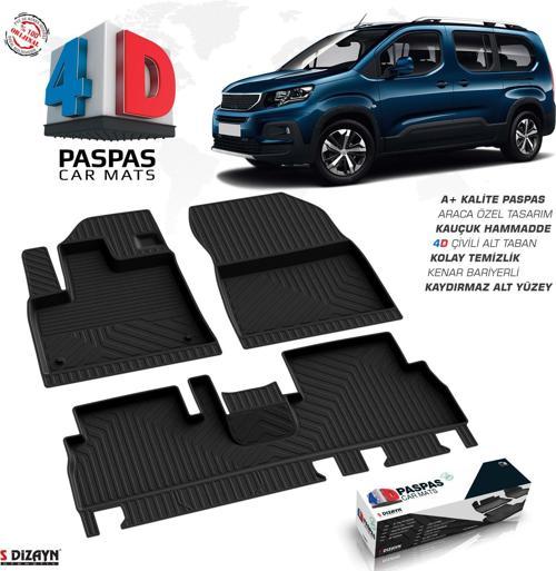Peugeot Rifter 4D Havuzlu Paspas 2019 Üzeri A+Kalite
