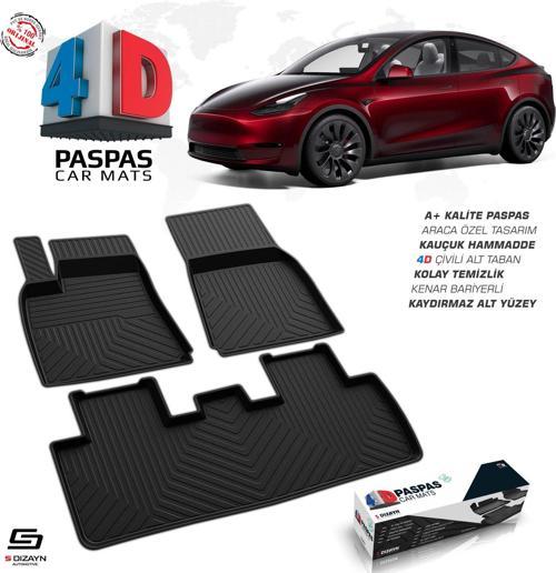 Tesla Model Y 4D Havuzlu Paspas 2020 Üzeri A+ Kalite